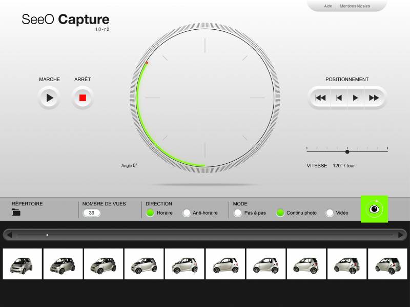 Utilisation du logiciel de pilotage du plateau tournant
